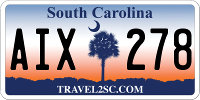 SC license plate AIX278