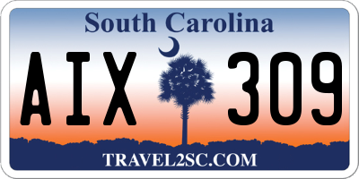 SC license plate AIX309