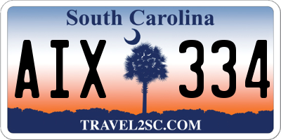SC license plate AIX334