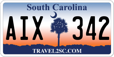 SC license plate AIX342