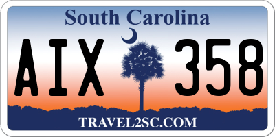 SC license plate AIX358