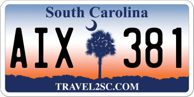 SC license plate AIX381