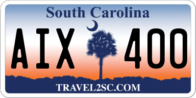 SC license plate AIX400