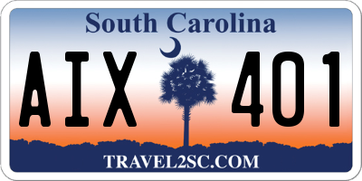 SC license plate AIX401