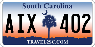 SC license plate AIX402