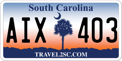 SC license plate AIX403