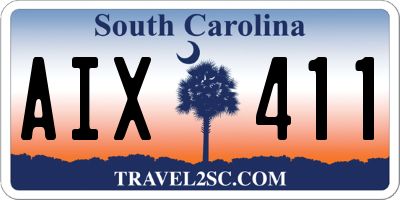 SC license plate AIX411