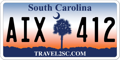 SC license plate AIX412