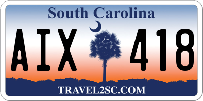 SC license plate AIX418