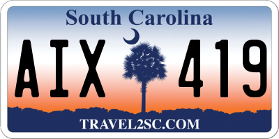 SC license plate AIX419