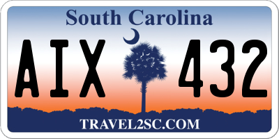 SC license plate AIX432