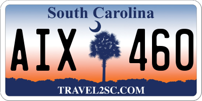 SC license plate AIX460