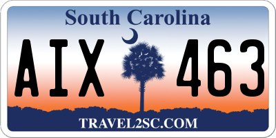 SC license plate AIX463