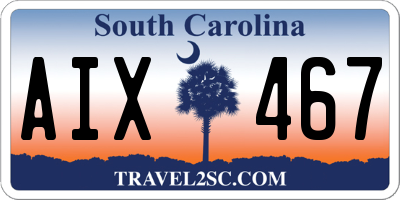 SC license plate AIX467