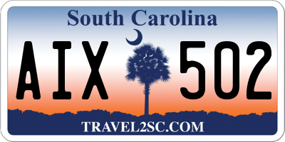 SC license plate AIX502