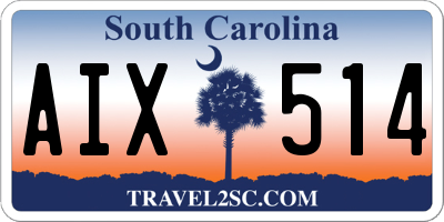 SC license plate AIX514