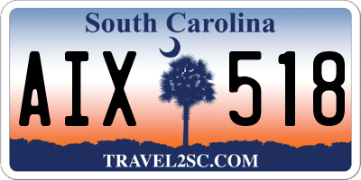 SC license plate AIX518