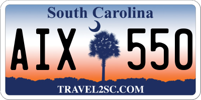 SC license plate AIX550