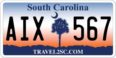 SC license plate AIX567