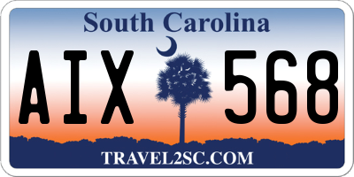 SC license plate AIX568