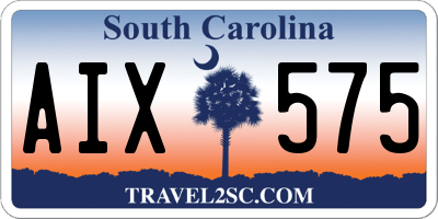 SC license plate AIX575