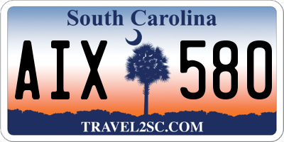 SC license plate AIX580