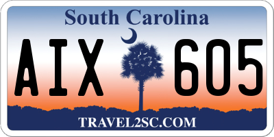 SC license plate AIX605