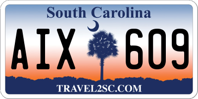 SC license plate AIX609