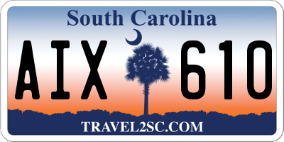 SC license plate AIX610