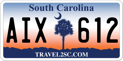 SC license plate AIX612