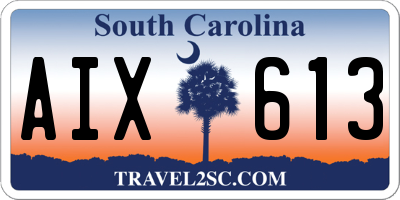SC license plate AIX613