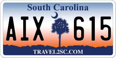 SC license plate AIX615