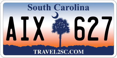 SC license plate AIX627