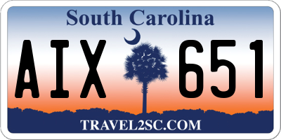 SC license plate AIX651