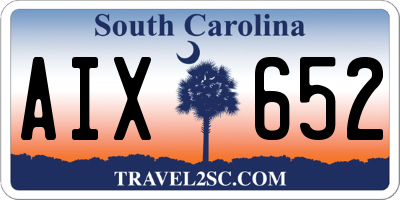 SC license plate AIX652