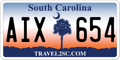 SC license plate AIX654
