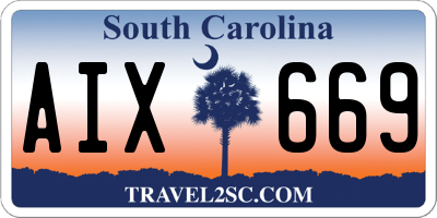 SC license plate AIX669