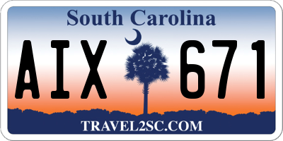 SC license plate AIX671