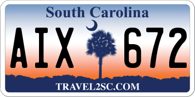 SC license plate AIX672