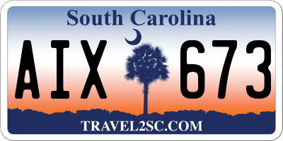 SC license plate AIX673