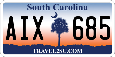 SC license plate AIX685