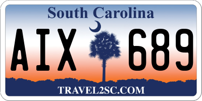 SC license plate AIX689