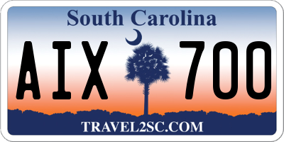 SC license plate AIX700