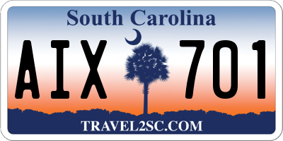 SC license plate AIX701