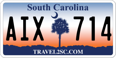 SC license plate AIX714