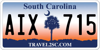 SC license plate AIX715
