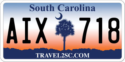 SC license plate AIX718