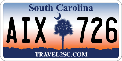 SC license plate AIX726