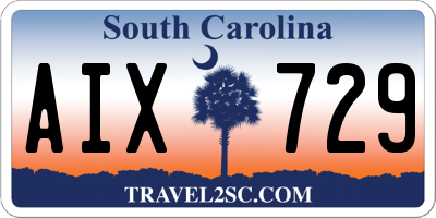 SC license plate AIX729