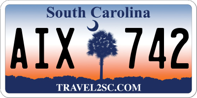 SC license plate AIX742